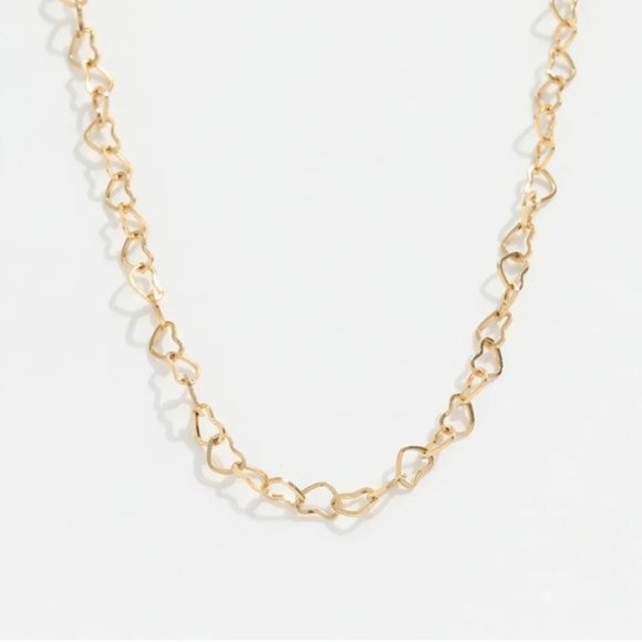 Necklace Heart Chain Adorable Dainty Gold Chain Necklace Heart Links Heart Chain - Picture 1 of 12